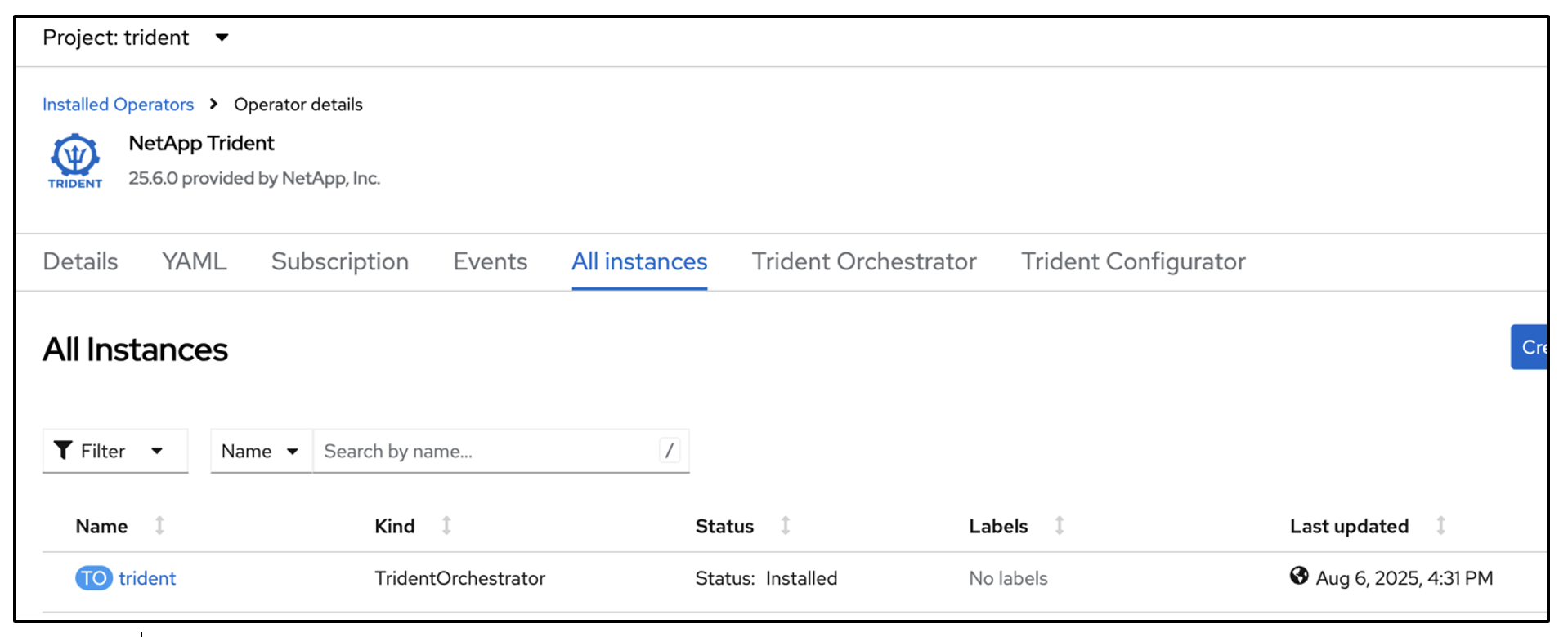 Trident operator details